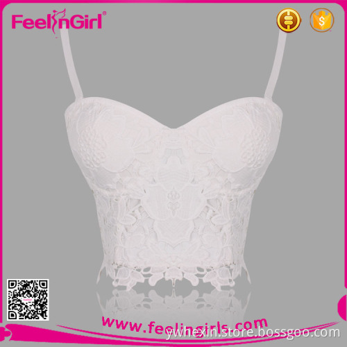 white lace fashionable sports bra for gym